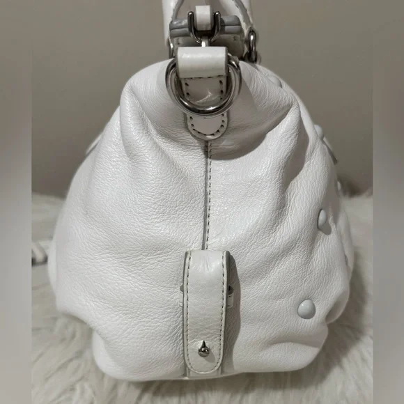 RARE Marc Jacobs New Q Small Legend StuddedLeather Satchel Crossbody White NWT